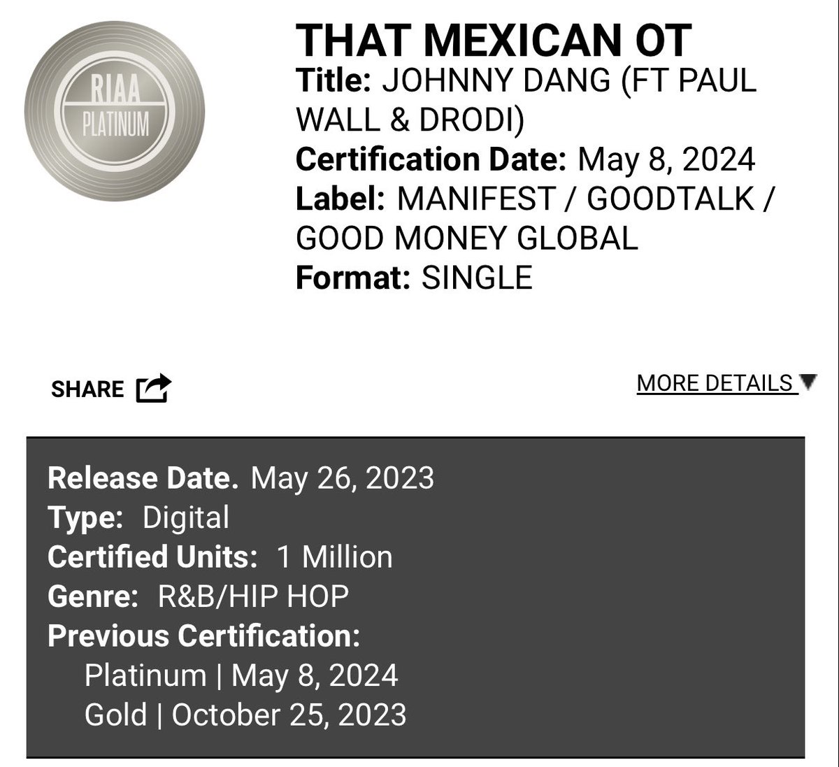 gu_heffner's tweet photo. Almost 20 years later and another platinum plaque https://t.co/nBpJ6vfUcw