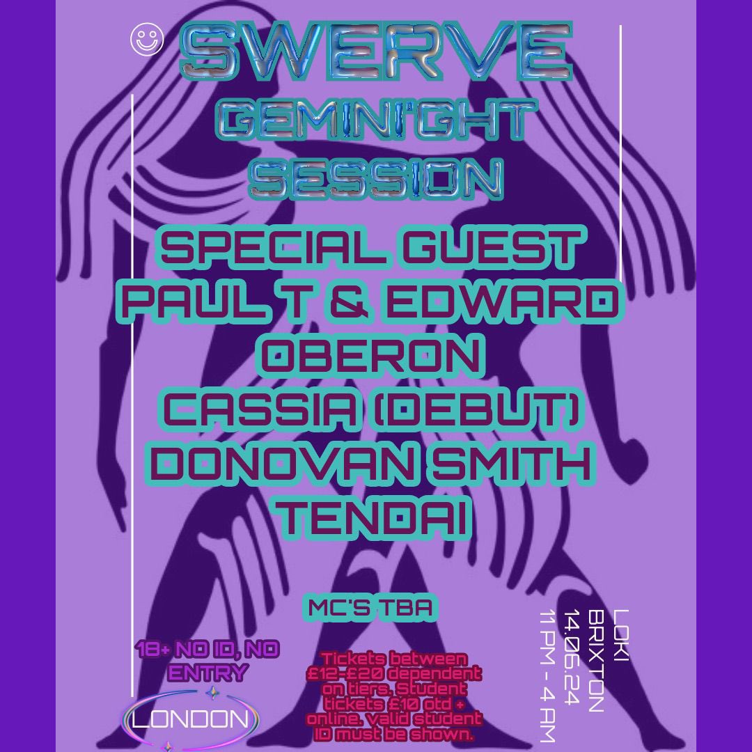 Swerve is back with a bang after a hiatus! June 14th at Loki Brixton. Vibes &amp; dancefloor madness guaranteed.
Tickets: ra.co/events/1924010
&amp; Fatsoma &amp; <a href="/eventbrite/">Eventbrite</a>