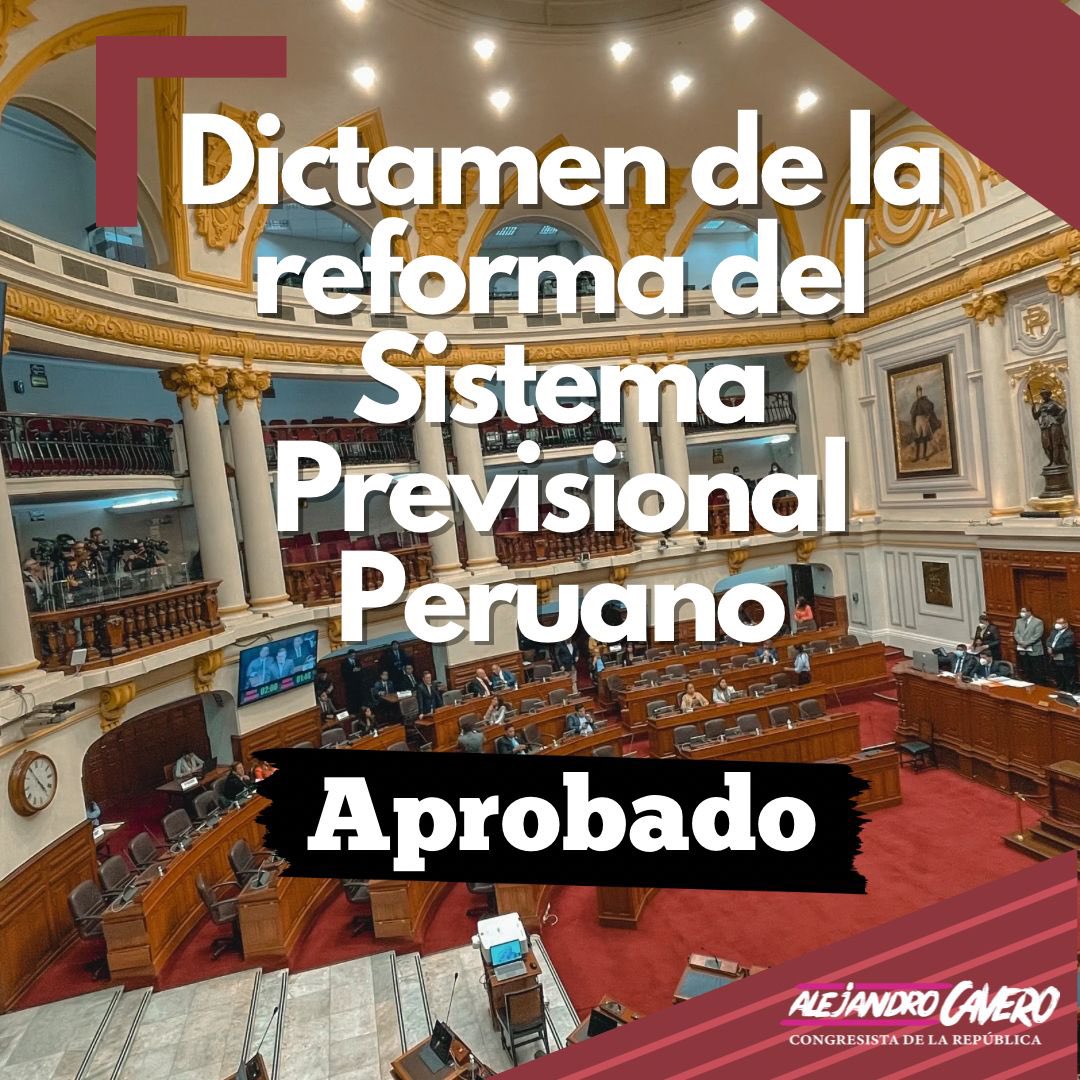 Con mi voto a favor, hoy en la Comisión de Economía aprobamos el dictamen de la reforma del sistema previsional peruano. Es necesario ir hacia un sistema que amplíe la base de aportantes, garantice mayor competencia, predictibilidad, una pensión mínima y mejores condiciones a