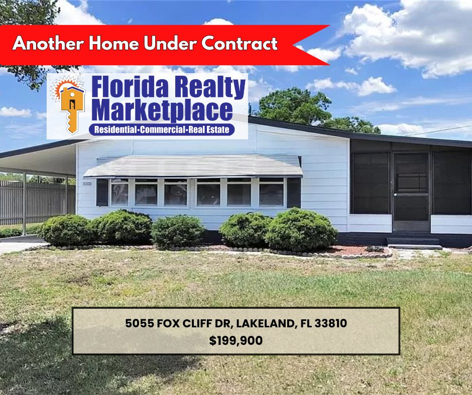 Another home UNDER CONTRACT with Florida Realty Marketplace.
Call 863-877-1915 for us to help you with buying or selling your home!

#Floridarealtymarketplace #lakelandfl #undercontract