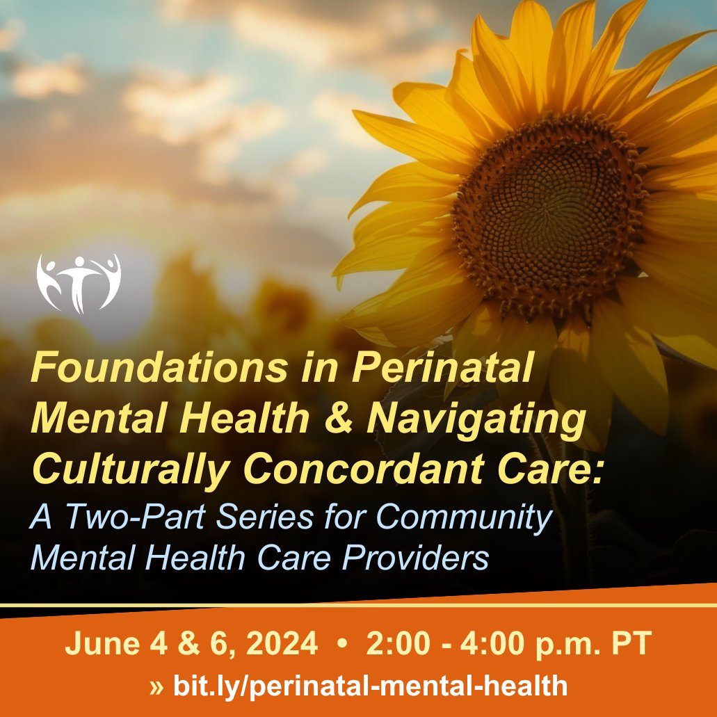psmhttc's tweet image. ✨ New! 2-Part #workshopseries for community mental health care providers ✨    

🗣️ Join @psmhttc in partnership with @MMHealthNow  on June 4 &amp;amp; 6, 2024 | 2 - 4 p.m. PT to explore foundations of #perinatalmentalhealth!

Learn more and register 👉 bit.ly/perinatal-ment…