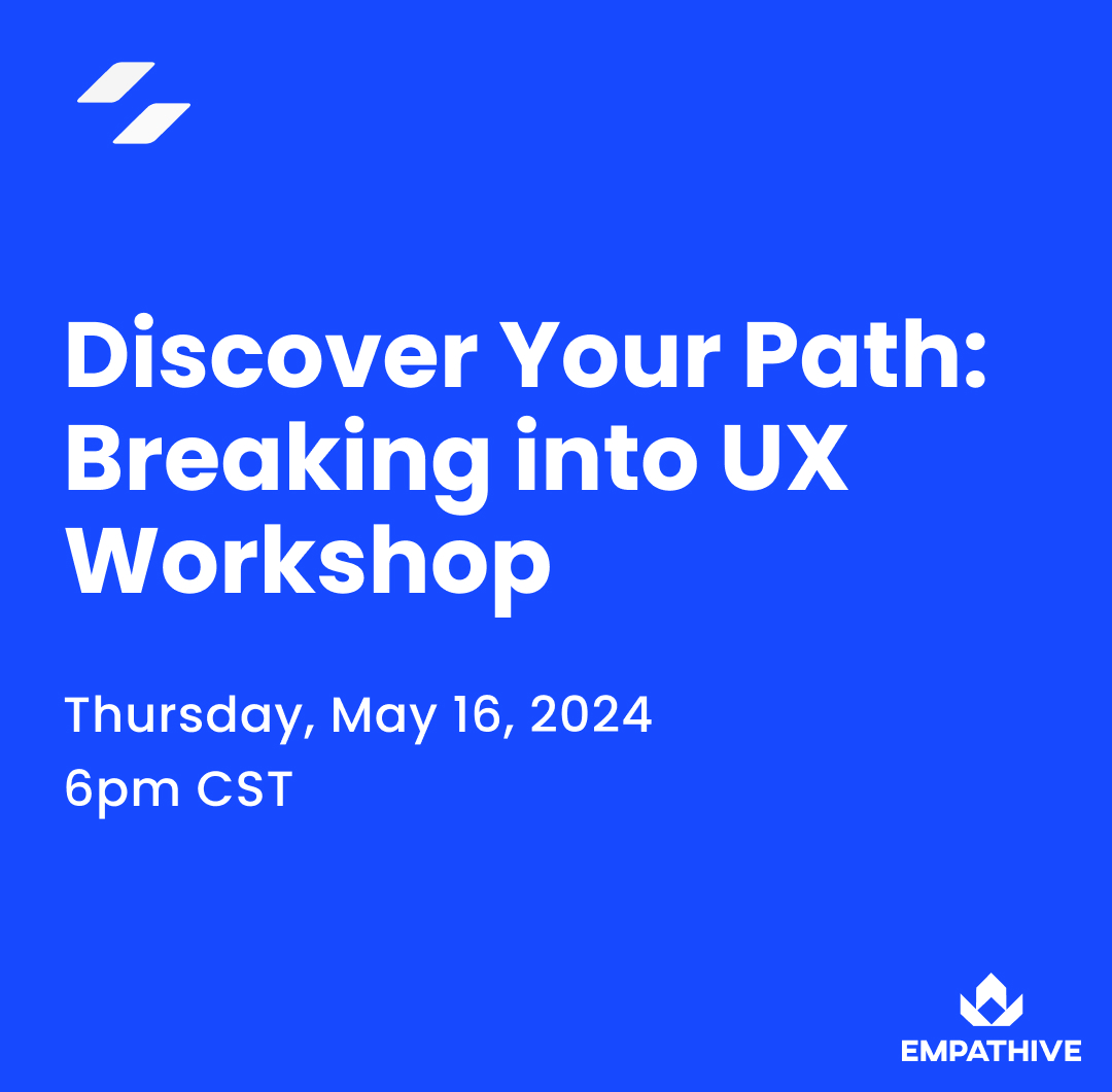 empathiveux's tweet photo. Ready to break into UX? 

Join us for a workshop where we'll uncover the info you need to break into the field of UX! We'll cover:

Breaking into #UX design &amp; research

Standing out as an applicant

Building an interview-ready #uxportfolio

Register now: https://t.co/PswBOrtgVD https://t.co/QHwZgifPBt