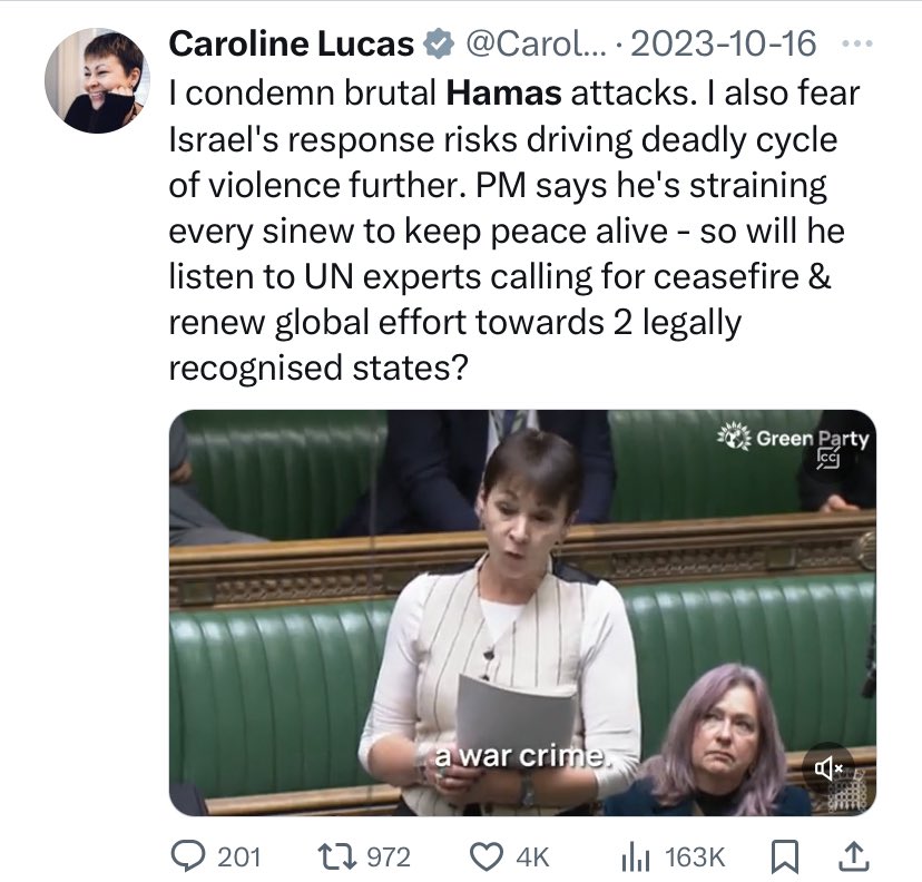 Caroline Lucas, John McDonnell and others should be completely radioactive to the left. Like Bernie Sanders, AOC and other “progressive” Democrats, when they publicly wring their hands over the #GazaGenocide, we should be remind them how they enabled it