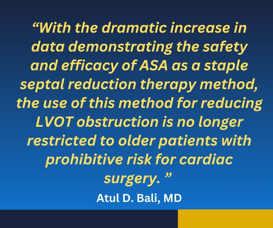 New study led by @ABaliMD of @lenoxhill suggests #AlcoholSeptalAblation could be a game-changer for patients with #HypertrophicCardiomyopathy. Explore insights and more here: buff.ly/3JWMTvM #ASA #HCA #Cardiology