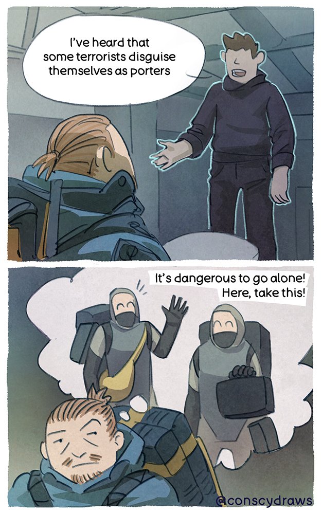 conscydraws's tweet photo. Disguise.
#conscydraws #DeathStranding #samporterbridges #deathstrandingfanart #videogames #artistsontwitter #LegendofZelda #yiga #crossover @HIDEO_KOJIMA_EN @Kojima_Hideo https://t.co/EB4kFhlH9m