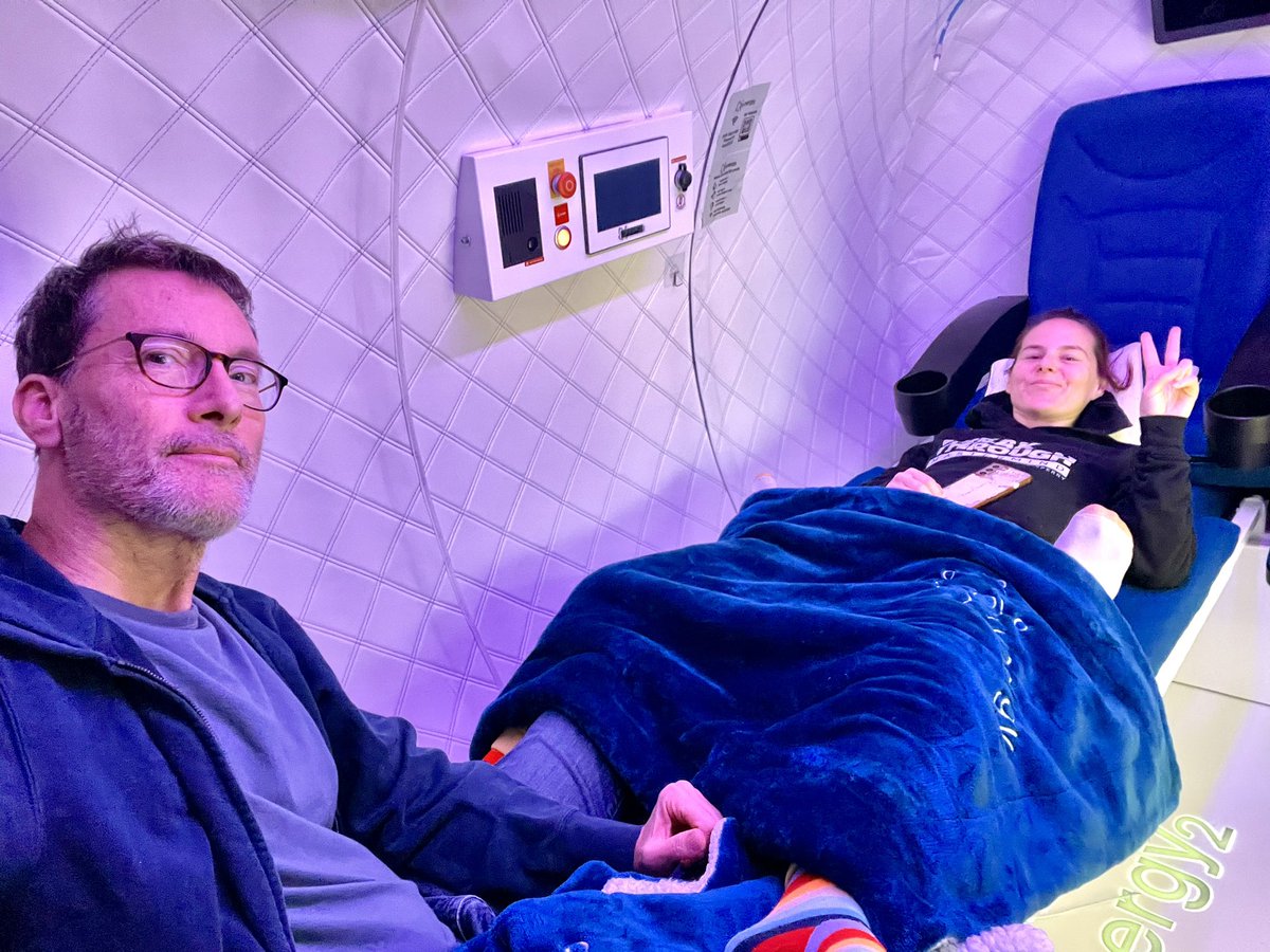 LIVE NOW: Jamy and I are doing more hyperbaric oxygen sessions right now. Two hours at 2.0 ATA each session. This helps Jamy with her autism / brain inflammation / asthma. Besides the zeolite detox spray I talk about regularly, this is a my top pick for vaccine injury.