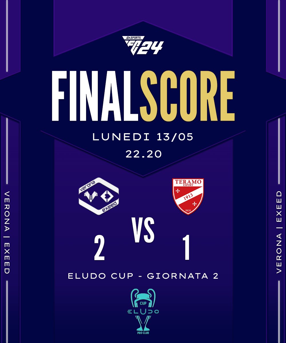🏆 🇮🇹 ELUDO CUP - GIORNATA 2 🇮🇹
✅🆚 TERAMO 1913
📽️📺 LIVE :
youtube.com/watch?v=_JyNwa…

<a href="/hvfc_esports/">hvfcesports</a> <a href="/exeed_official/">exeed</a> 
<a href="/eLUDO_official/">eLUDO</a>