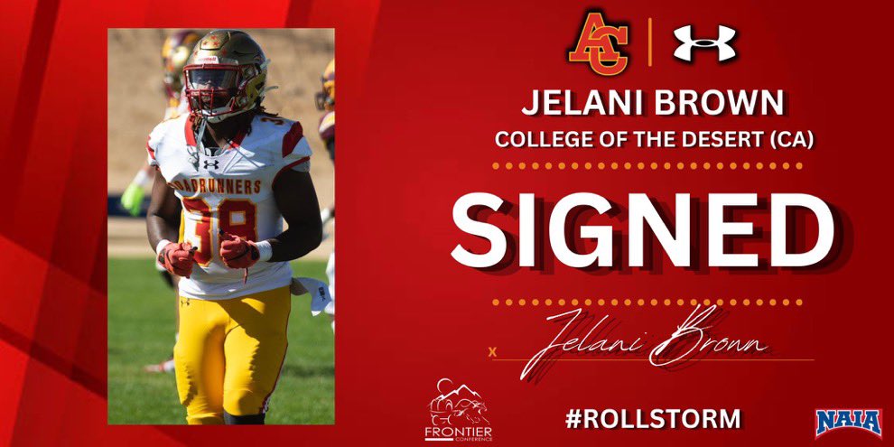 Huge congratulations to former Buena Colt @JelaniBrown19 and his dad Coach Brown @BuenaColtsFB for his commitment to ACU @firestormfb. Two years of hard work at COD @COD_Athletics paid off!!! #COLTPRIDE #COLTFAMILY