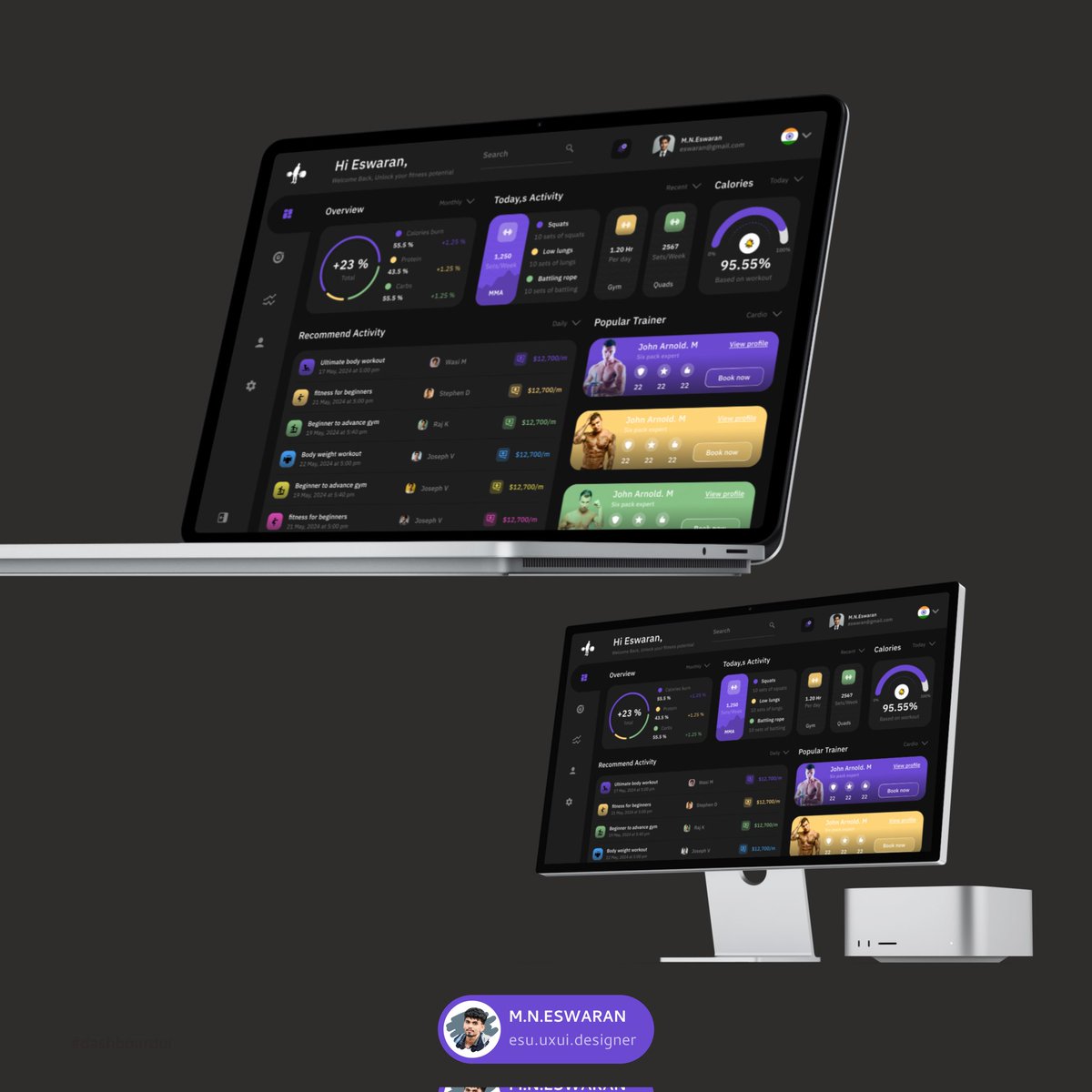 esu_uxui_design's tweet image. ❤‍🔥I would like to introducing my #day2 of #30dayuichallenge UI Huntering! Of Fitness Tracker Dashboard splash screen UI for  Web App experience. This App for Tracking their goals and activities to seamless design! #UIUX