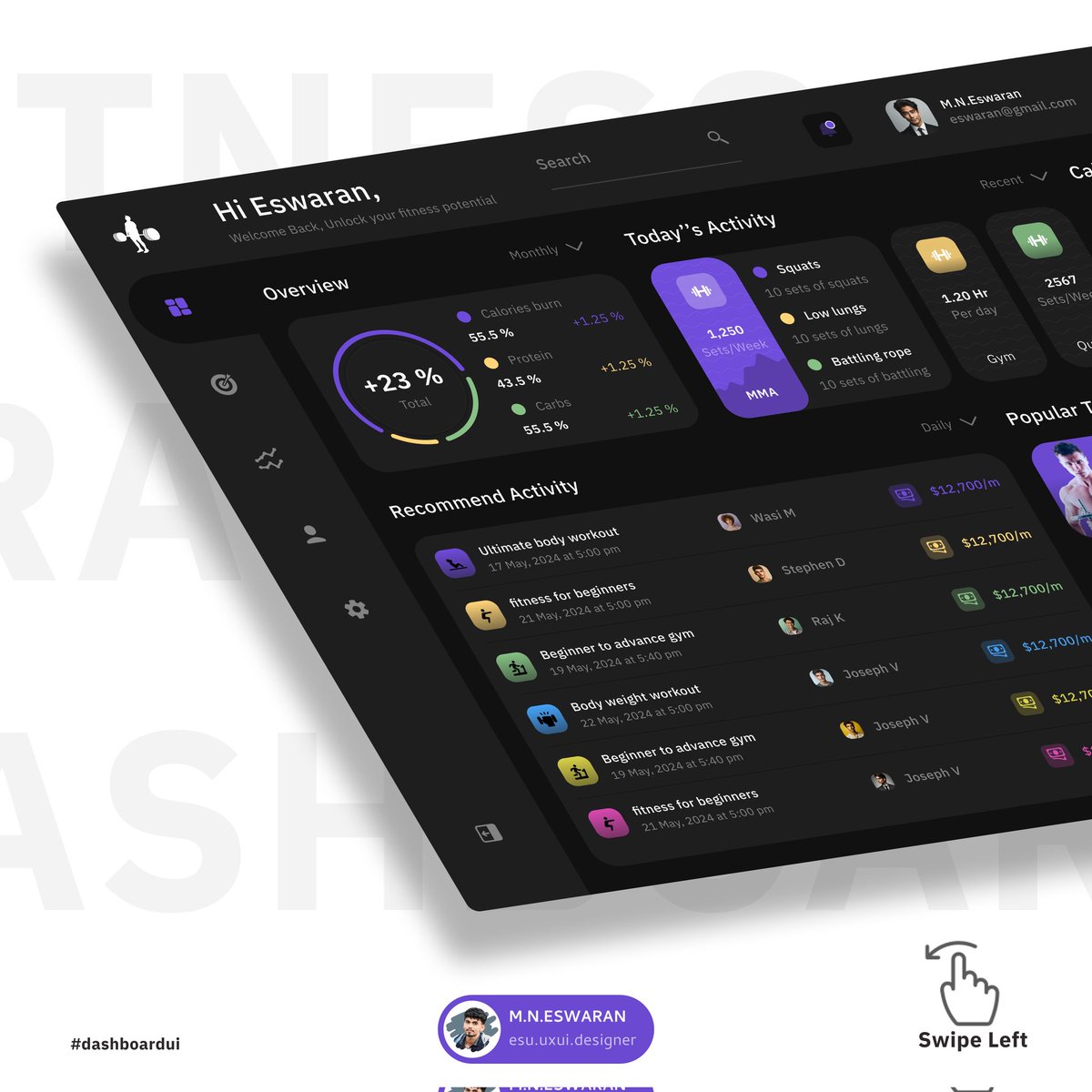esu_uxui_design's tweet image. ❤‍🔥I would like to introducing my #day2 of #30dayuichallenge UI Huntering! Of Fitness Tracker Dashboard splash screen UI for  Web App experience. This App for Tracking their goals and activities to seamless design! #UIUX