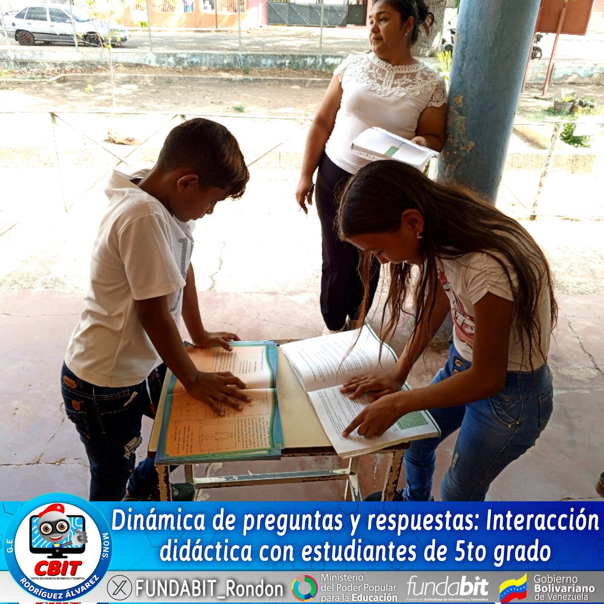 FUNDABIT_Rondon's tweet photo. #13May Dinámica de preguntas y respuestas: Interacción didáctica con estudiantes de 5to grado 🗣️

#5SeñasDelPueblo
#GuáricoProduce
#SomosFundabit
@NicolasMaduro
@MPPEDUCACION
@Mincyt_VE
@_LaAvanzadora
@EliasEducacion
@CanaimaGNULinux
@CNTI_VE @CDCEGuarico https://t.co/uLVwH02Xkq