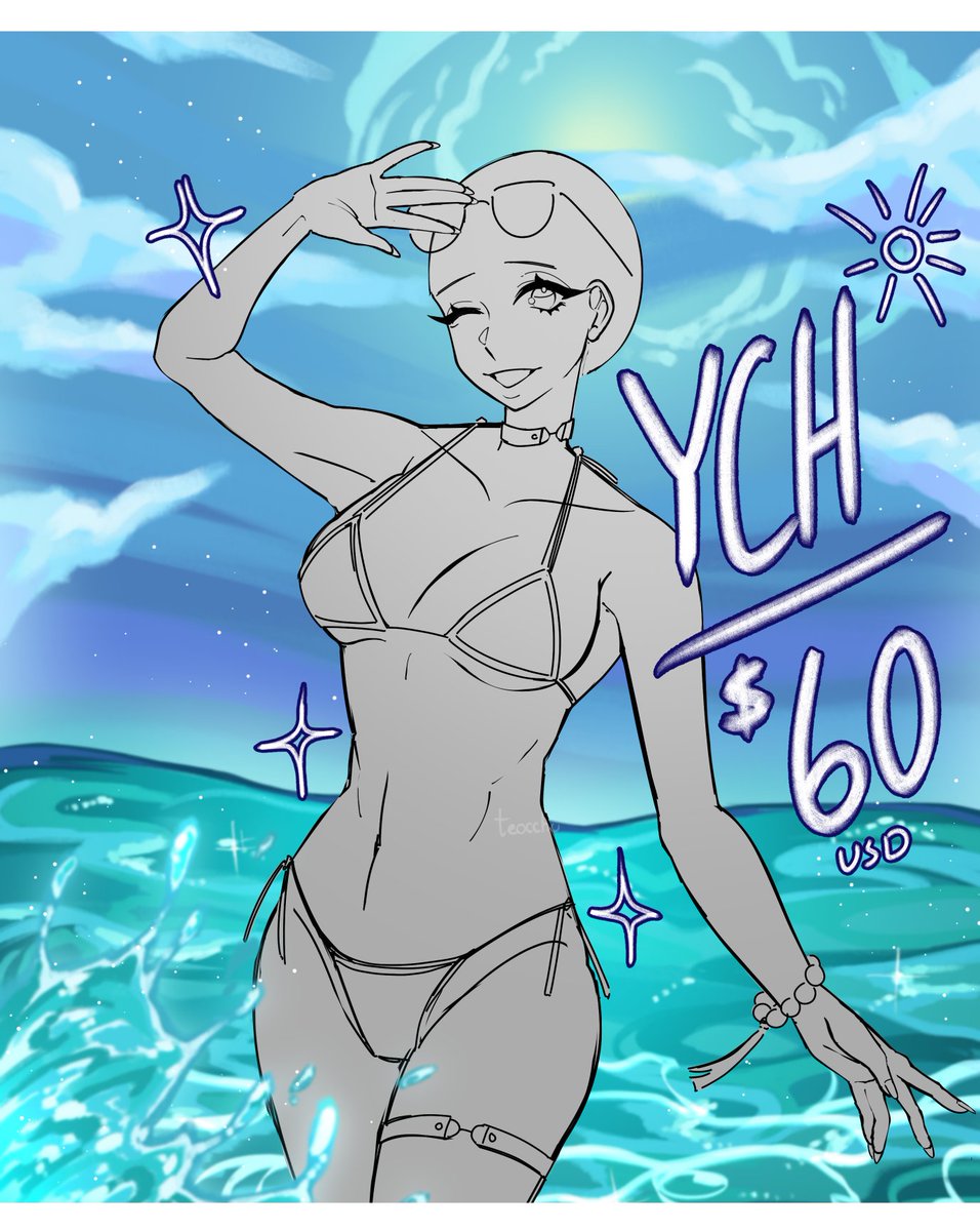 ✦ Summer YCH ✦
✦ 3 SLOTS !! ✦
✦ $60 ✦

expected delivery: june-july 

for more information or do grab a slot, please check my vgen !
>>> vgen.co/Teocchu <<<
#YCH