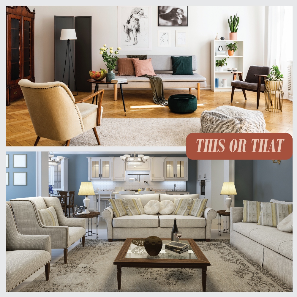 Do you prefer for all of your furniture to match, or are you okay with some mixed-up pieces? #ThisOrThat
#stephsellsvb #StephanieWalshProperties
#ServingThoseWhoServe #WeExistToServe 
#CreedRealty #CreedAgentsRock #RealEstate
#BuyAHouse #SellAHouse #757Realtor