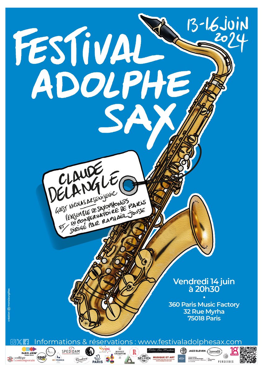 cefisbach's tweet photo. It’s in 1 month today ‼️
Paris Adolphe Sax Festival, 3rd Edition
https://t.co/BhlsnZJ4ij 
2024, June 13-16
¡¡ Please share without moderation !!
Les réservations sont ouvertes sur la plupart des événements!
Merci à TOUS nos partenaires！ https://t.co/nu2YHGgdcC