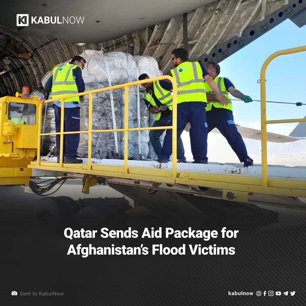 Fahid Abdullah Aldosari, head of Qatar’s search and rescue team, who arrived in Balkh today, May 13, said that a shipment of humanitarian aid from his country was delivered by a military aircraft. Read more: kabulnow.com/2024/05/35691/