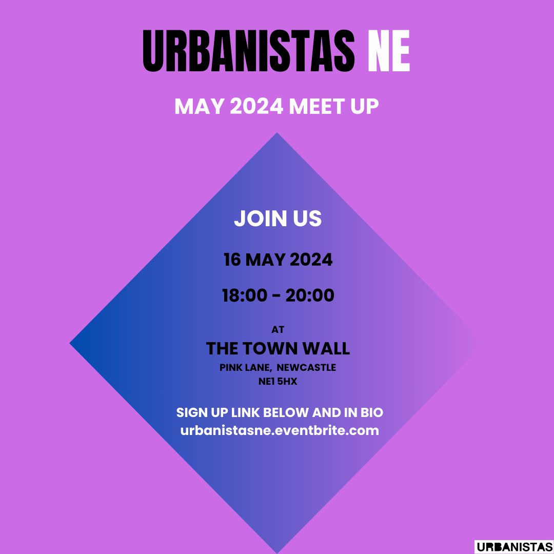 Join us this at our Third Thursday Urbanistasne monthly meetup 18:00 @ The Town Wall xx