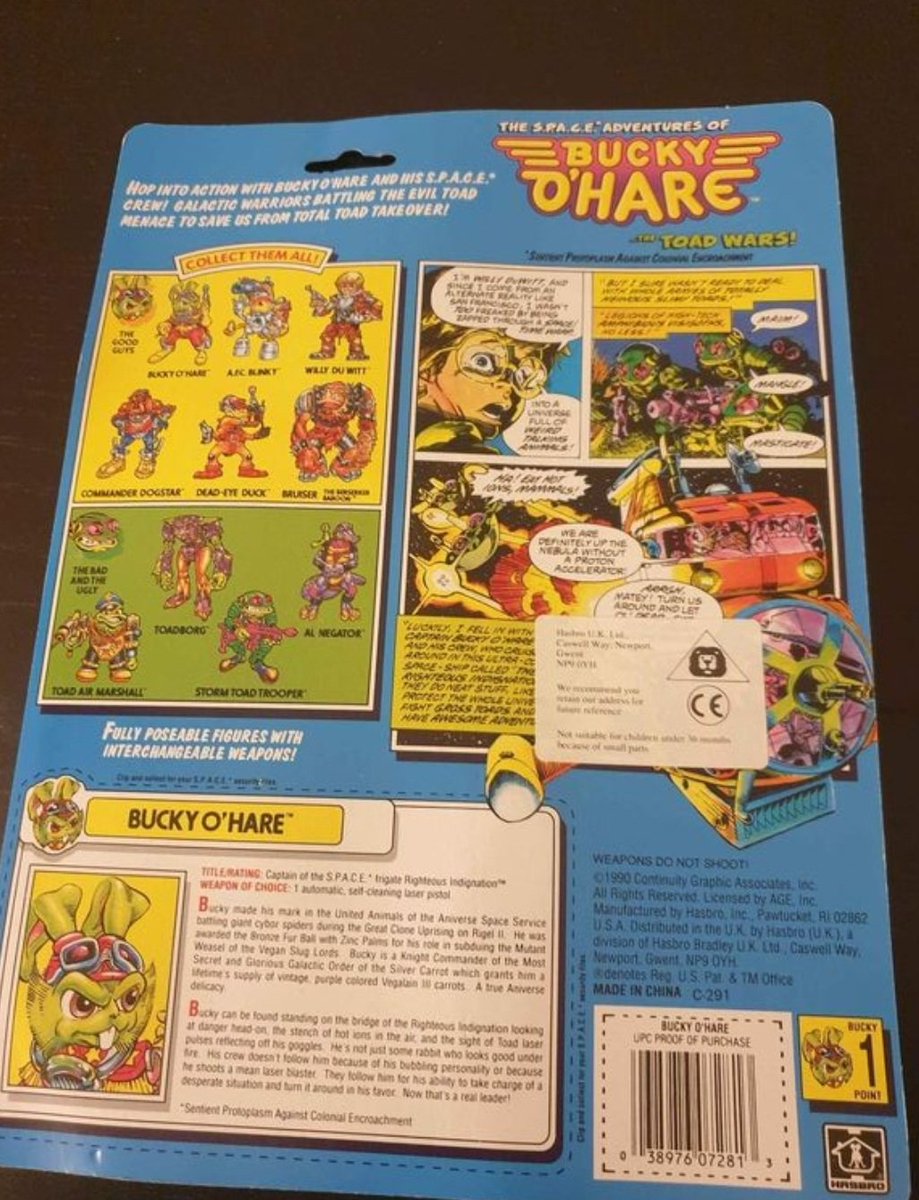 Tempted by this sealed Bucky O'hare.  Could get it down from the £100 asking price.

Love the £1.75 price tag - had a few of these figures as a kid and loved them, along with the cartoon (despite only 13 episodes).

Would love to see a reboot show. <a href="/BossFightStudio/">BossFightStudio</a> did a great