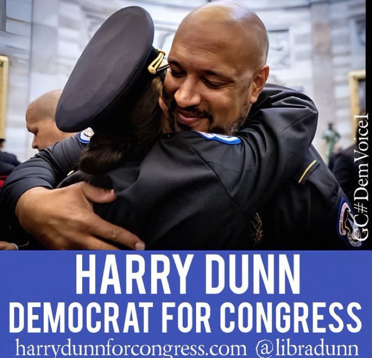 #wtpBLUE 
#wtpGOTV24 
#DemsUnited
#ProudBlue 

On Jan. 6, 2021, Harry Dunn was one of the brave police officers that stood up to the insurrectionists who descended on our Capitol to stop Congress from confirming our President.

Harry is now running for Congress to continue his