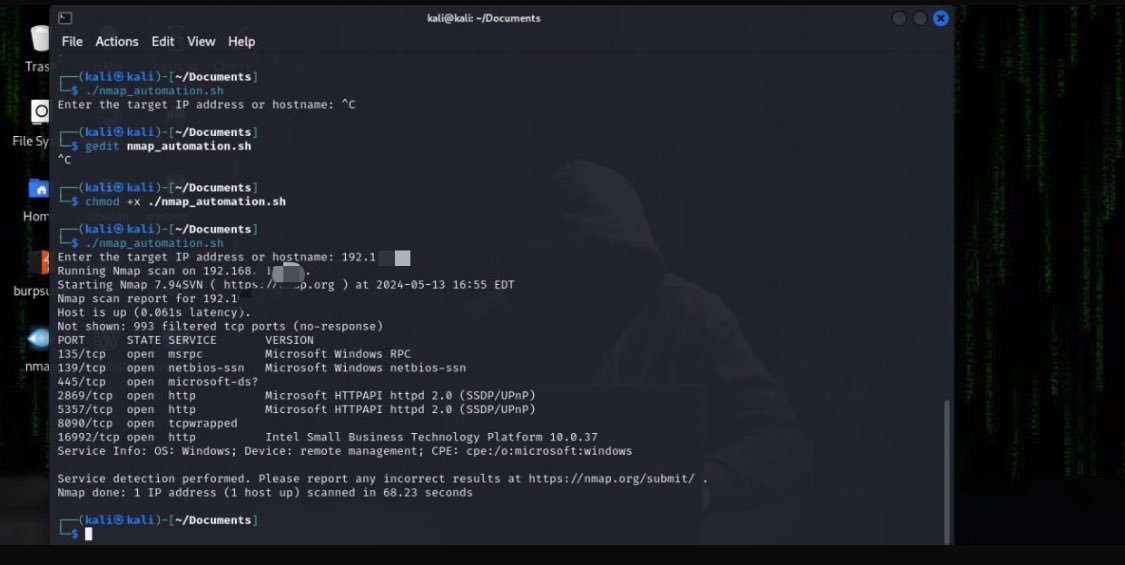 Developed a script to automate Nmap network scans with just a click 🚀 
#cybersecurity #nmap