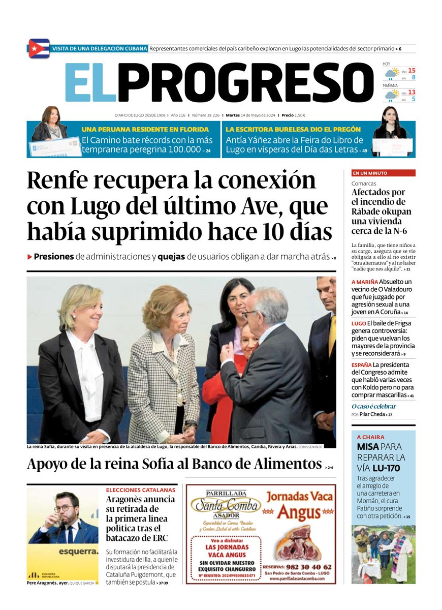 #PortadaEP 🗞️ Ya puedes leer la portada de El Progreso de este martes 14 de mayo