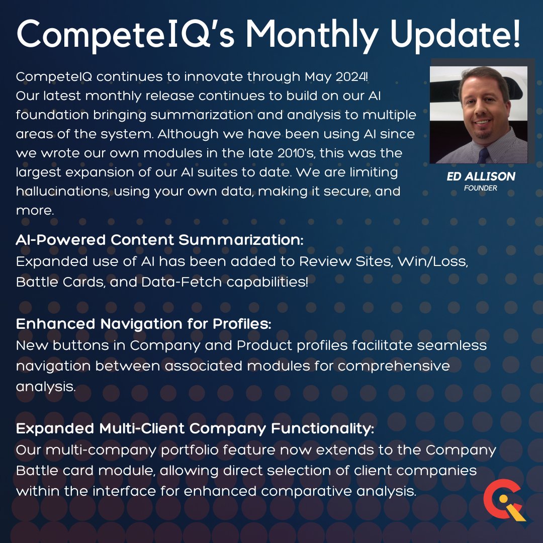 The April release update is out! Click below to view it👇 
competeiq.io/releasenotes/