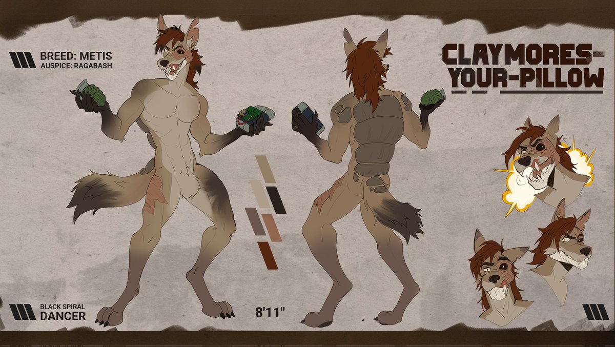 Commission for my friend Gamma on Discord. 

#refsheet #commission #anthro #furry