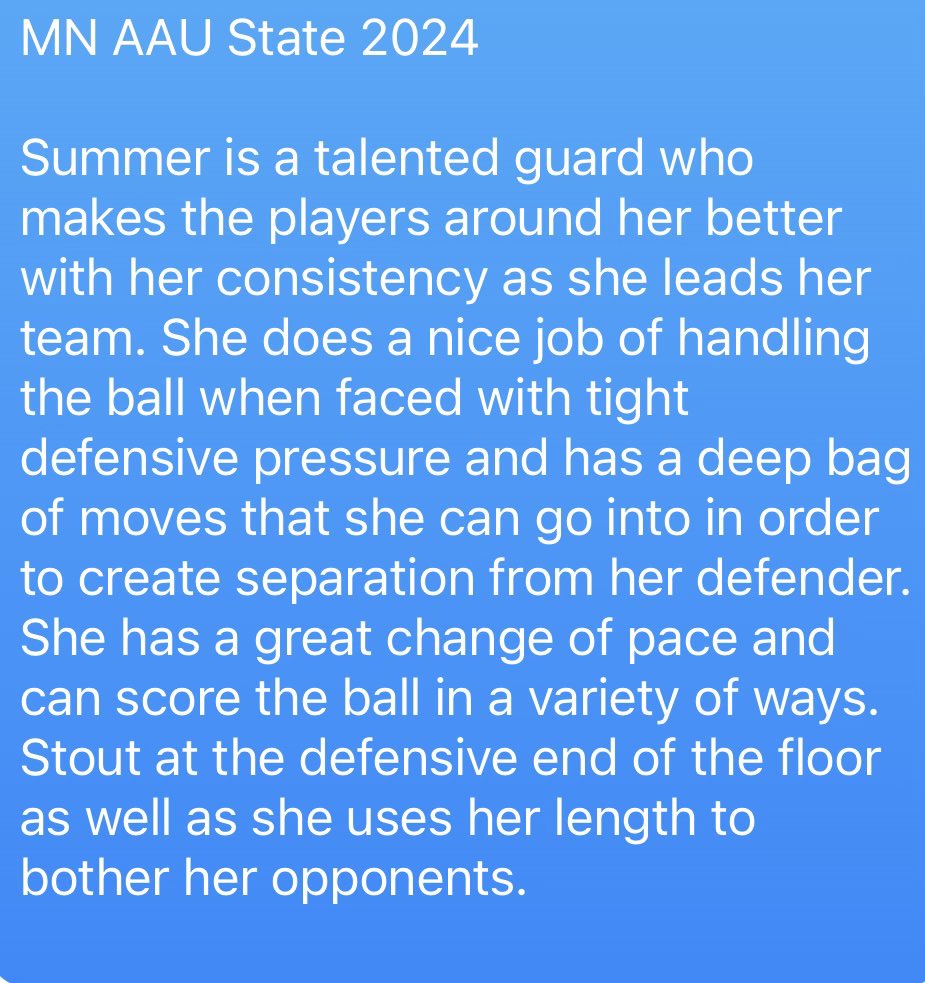 Thank you <a href="/JrAllStarMN/">Minnesota Jr. All-Star GBB</a>