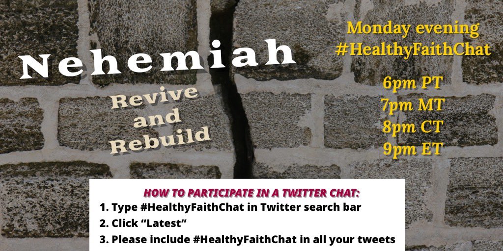 Be sure to join @johngacinski tonight in our #HealthyFaithChat as we discuss topics from Nehemiah 8. Have you participated in our chats? Grab some coffee, tag a friend, and come see what it's all about. 🤓☕️📖