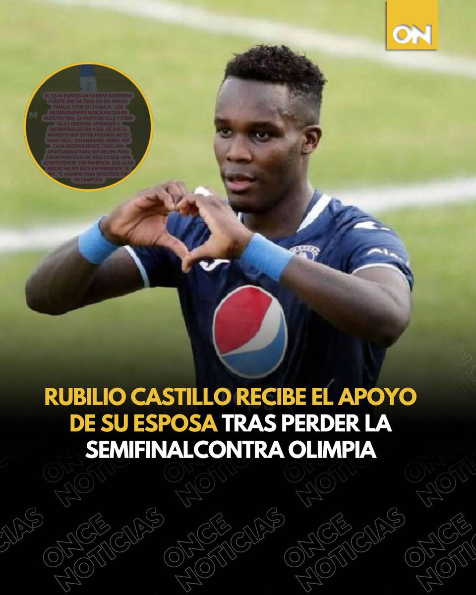 11_Noticias's tweet photo. #DEPORTES⚽| La esposa de Rubilio Castillo aprovechó para dejarle un mensaje de apoyo al padre de sus hijos🥺, luego de que Motagua🦅 perdiera la semifinal ante Olimpia🦁
Mira su mensaje de apoyo aquí👉🏼: https://t.co/7OZQJtZgWG
#Esposa #Rubilio #Castillo https://t.co/6M4HWEuzYn