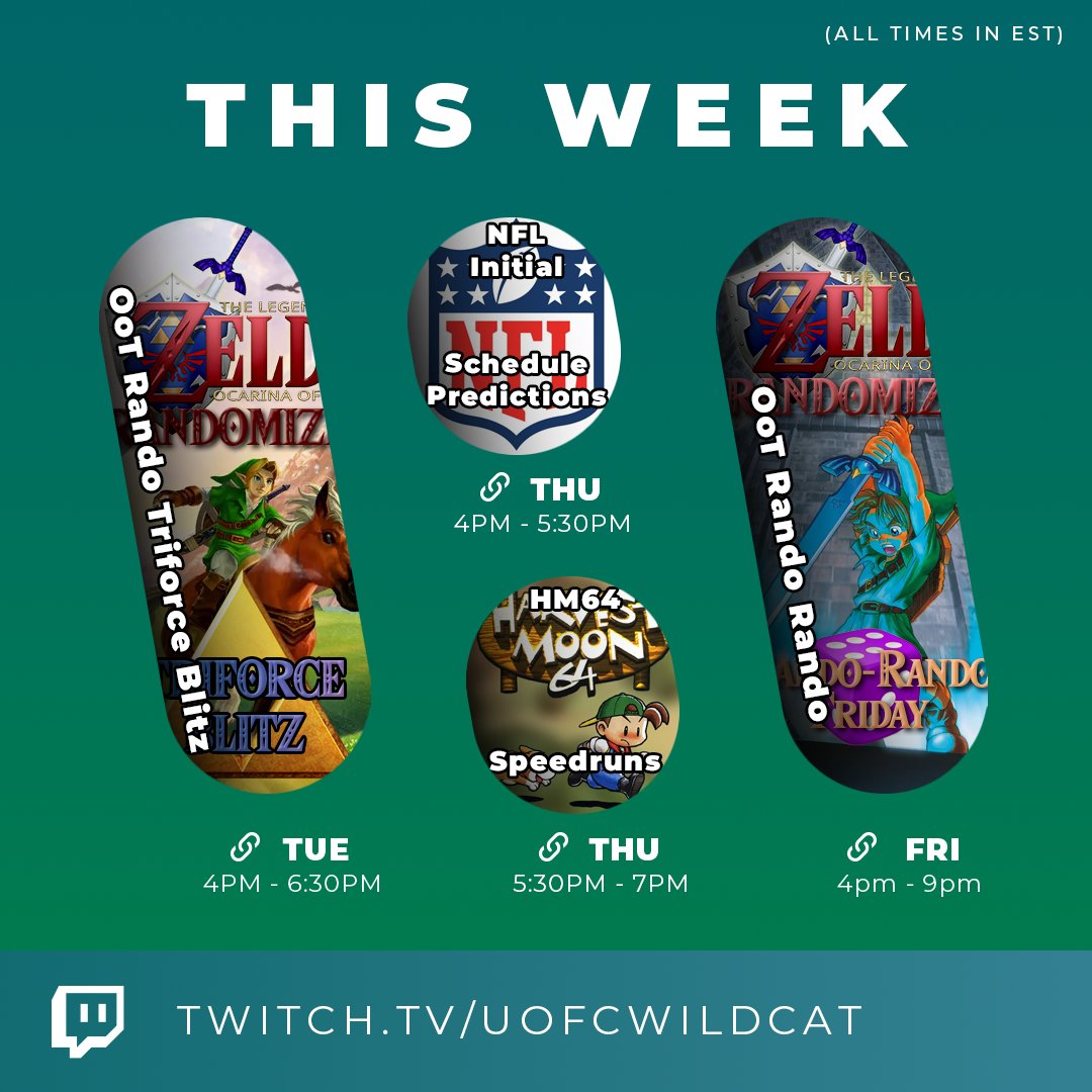 UofCWildcat's tweet photo. Fun week! NFL Schedule Drops on Wednesday, so I will breakdown my Pre-Training Camp Predictions for the 2024 Season Thursday before we do some Harvest Moon Speedrun attempts! Otherwise, schedule is same as usual! See yall out there! https://t.co/MgKmOoh6pR