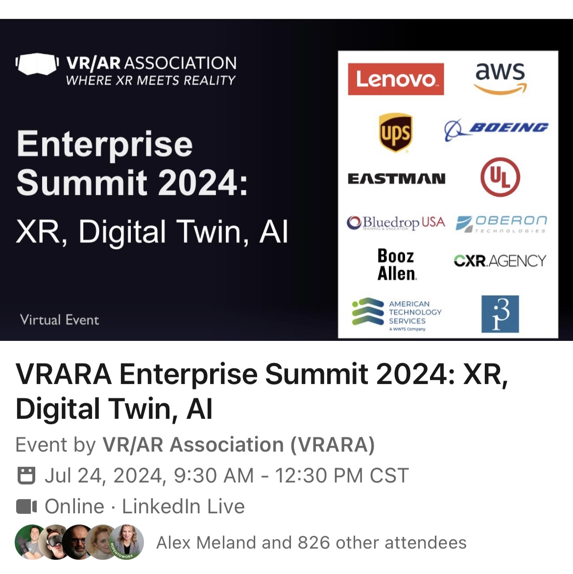 📢 800+ already registered for our annual Enterprise Summit linkedin.com/events/7186048… on XR, Digital Twin, and AI.. with 30+ speakers from Boeing, UPS, Amazon, Lenovo, others. #spatialcomputing #aws #apple #meta #genai #mixedreality