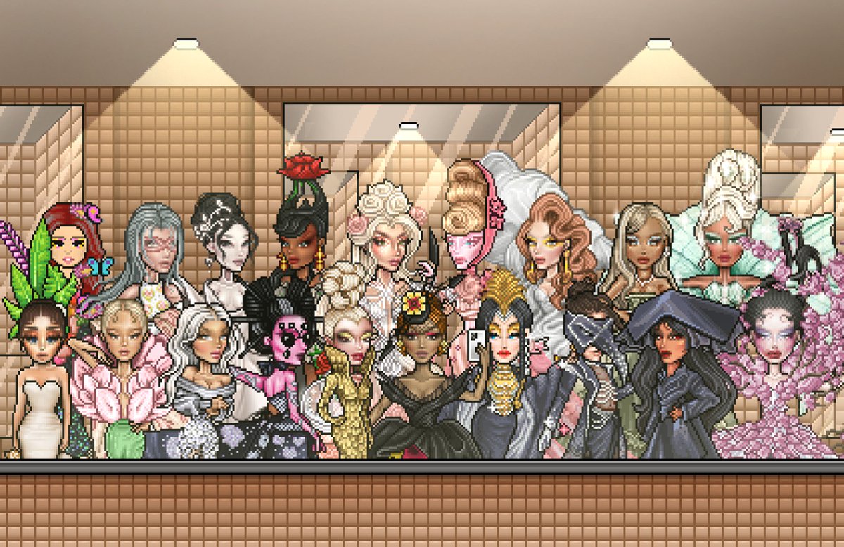Official photo of the Met Gala bathroom with some guests
#MetGala2024