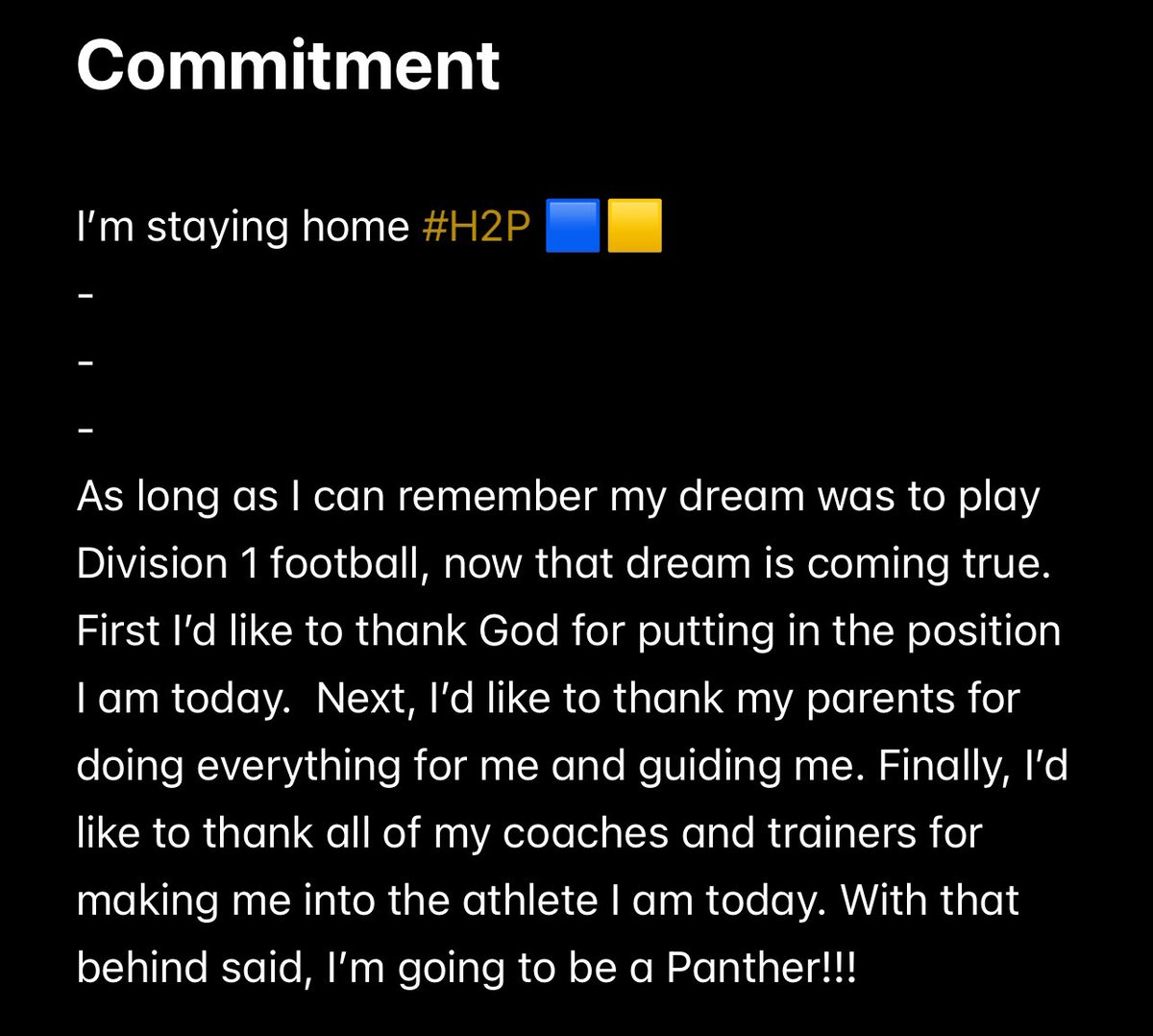 Home!!! #H2P #Committed <a href="/CoachDuzzPittFB/">Pat Narduzzi</a> <a href="/CoachDarveau/">Jeremy Darveau</a>