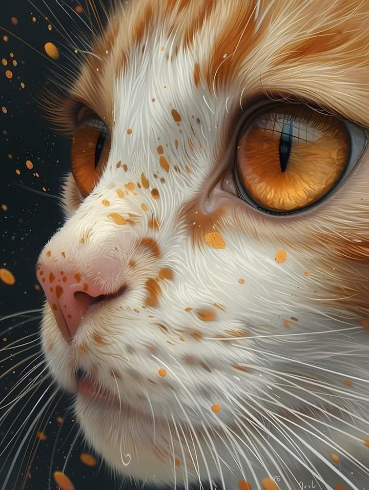 'La lumière de l'au-delà perce dans l'insondable regard du chat.'👁️✨ 'Marcel Ohayon'😻✨