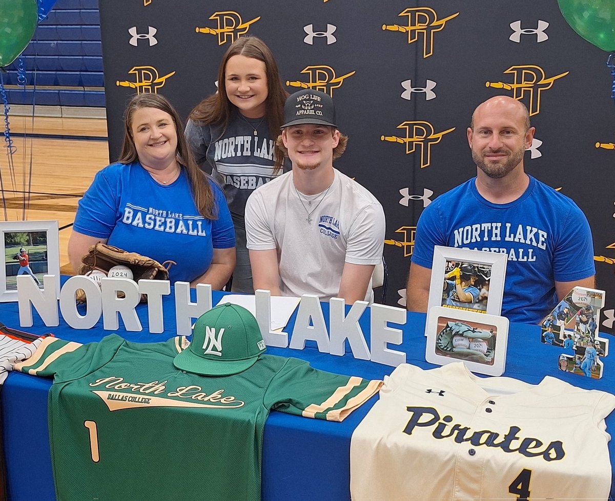 Congratulations to Pine Tree baseball standout Collin Estes for signing a national letter of intent with Dallas North Lake on Monday at the Pirate Center.