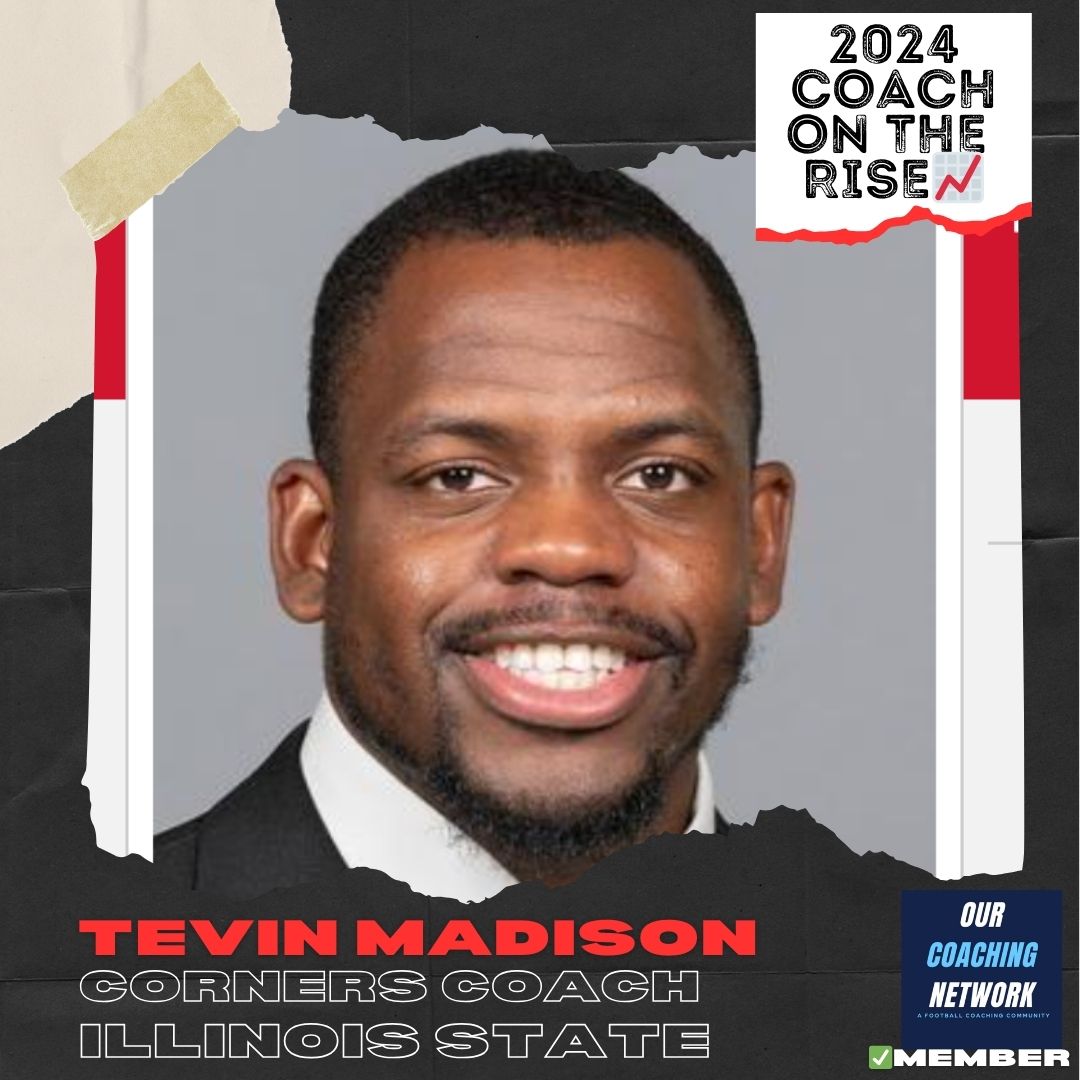 OurCoachingNet's tweet photo. 🏈FCS Coach on The Rise📈

@RedbirdFB Corners Coach @CoachTevv is one of the Top DB Coaches in CFB✅

And he is a 2024 Our Coaching Network Top FCS Coach on the Rise📈

FCS Coach on The Rise🧵👇 https://t.co/eqoeu1BGgb