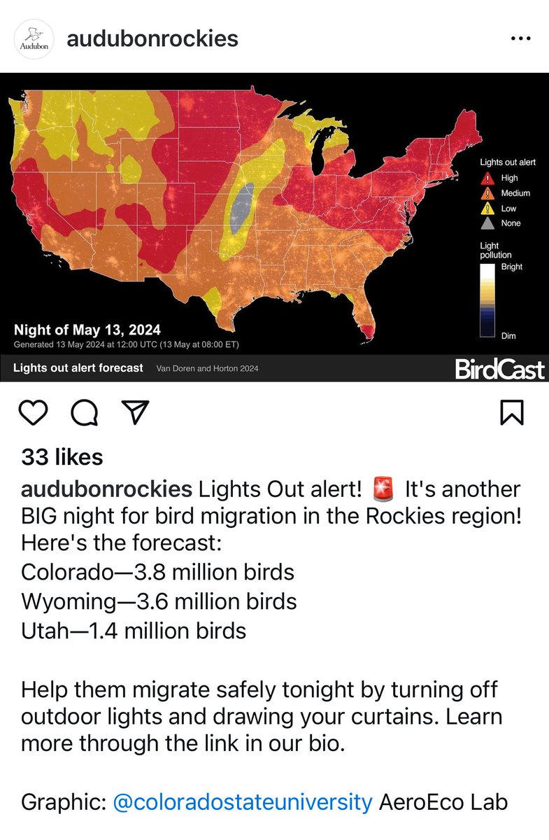 Tonight!!! Please share. This also includes the Sierra. Lights out for the birds!