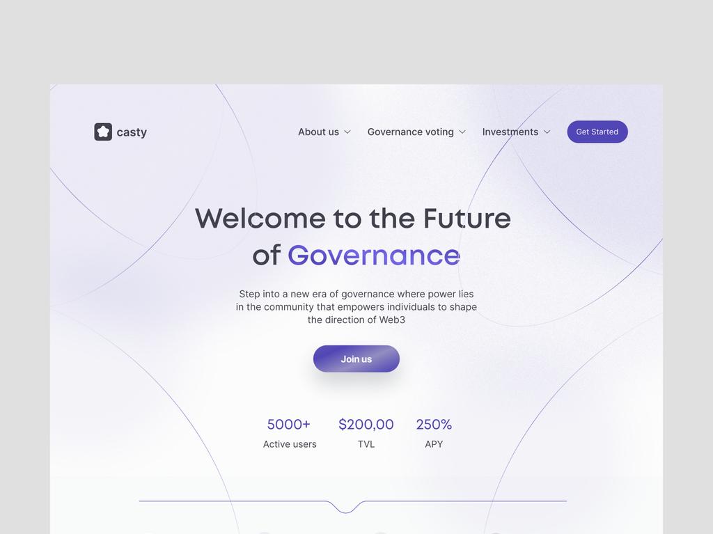 king_goodness's tweet image. It&apos;s day 22✨

Minimalist landing page hero section for a Web3 DAO.

#30daysofweb3design
#web3 #web3productdesigner #Defi
#blockchain #techtwitter #fintech