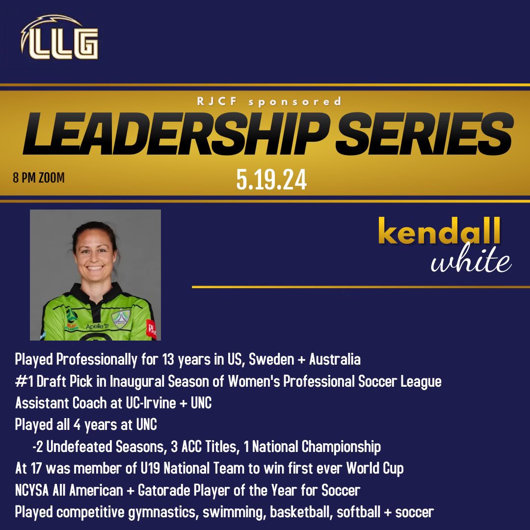 Can’t wait to have <a href="/kendallfletcher/">kendallfletcher</a> with us for our last Leadership Series of the season! We have had an amazing group of speakers and know Kendall will bring down the house on Sunday! #CompetitiveGreatness
#getstruck⚡️
#ILEAP
#lightsout