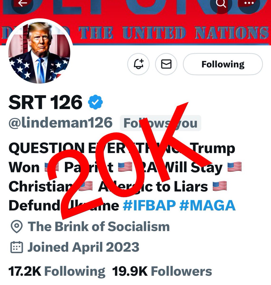 ‼️ Calling on all patriots please give my good friend @Lindeman126 a follow , let’s give him a boost to 20K & beyond. ‼️ he’s an outstanding patriot , ⭐️a great follow!! 🇺🇸❤️🤍💙 Let’s do this 🔥 @Lindeman126