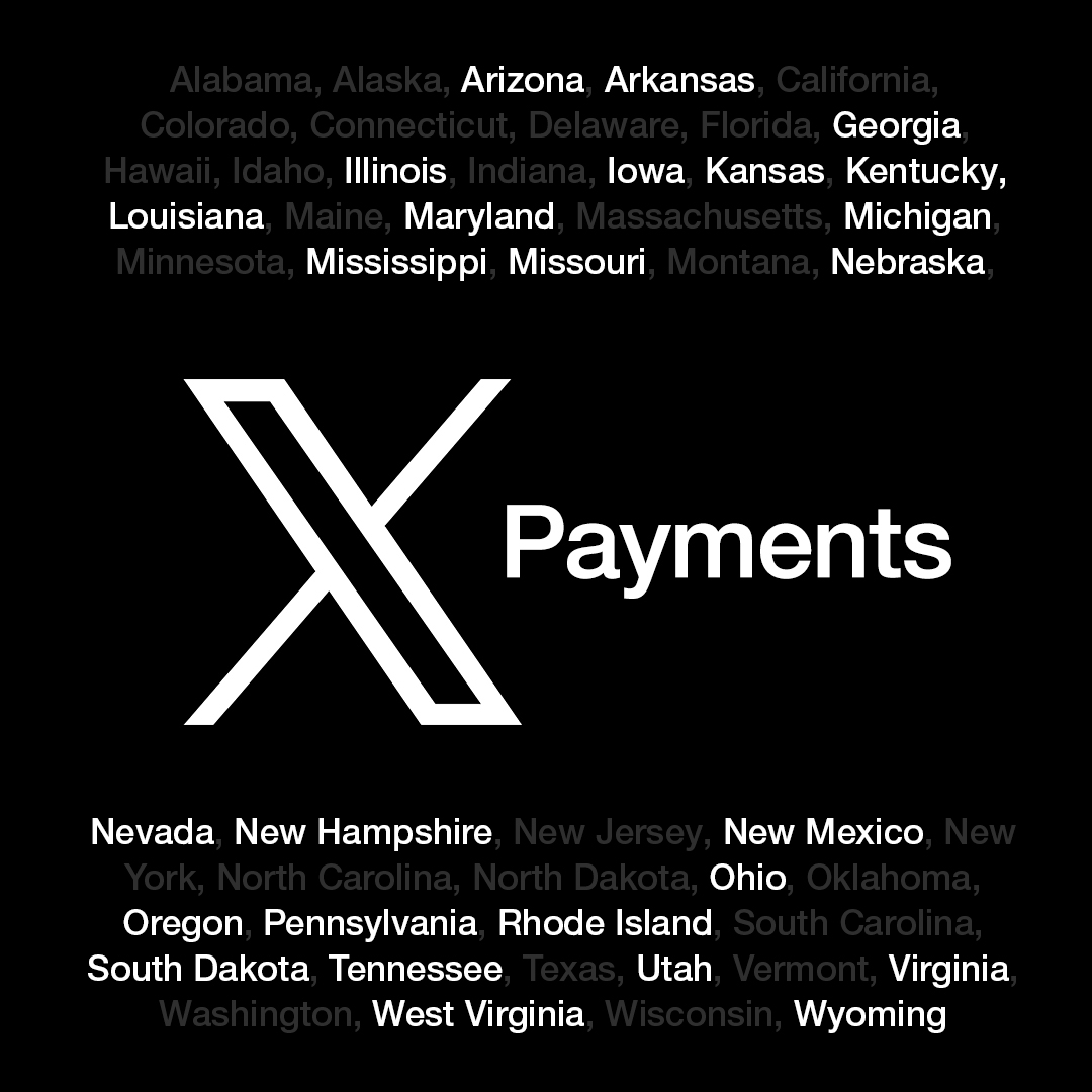 𝕏 Payments - 26/50 States ✅