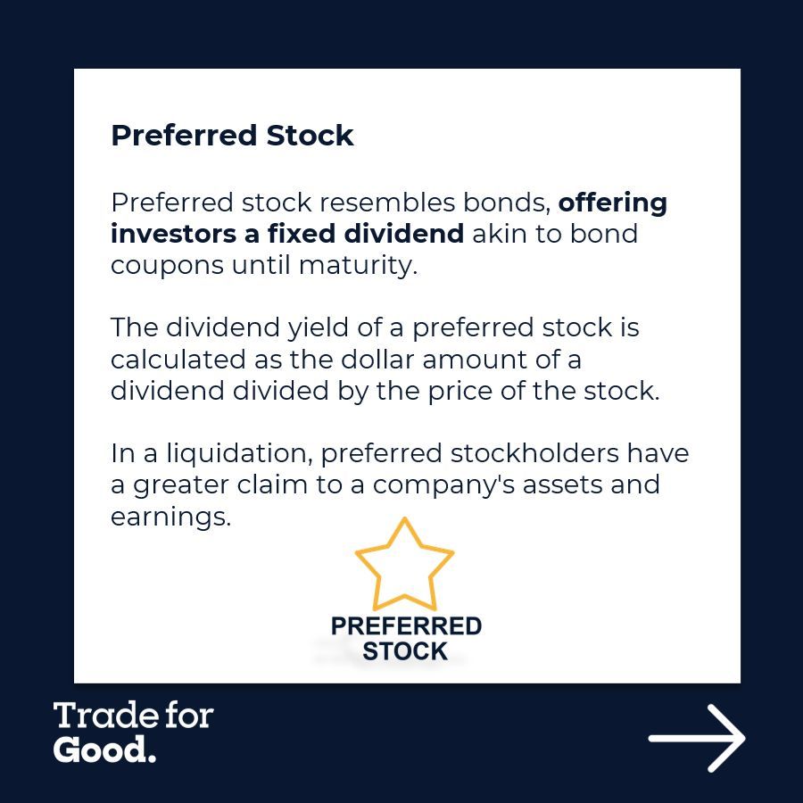 📊 Preferred vs. Common Stock, what is the difference? 📈

Let's unravel the complexities of these two investment options! 

To learn more, scroll through the images or click here for the full version tradeforgood.com.au/app/uploads/20… 
#Investing101 #StockMarketInsights #FinancialEducation