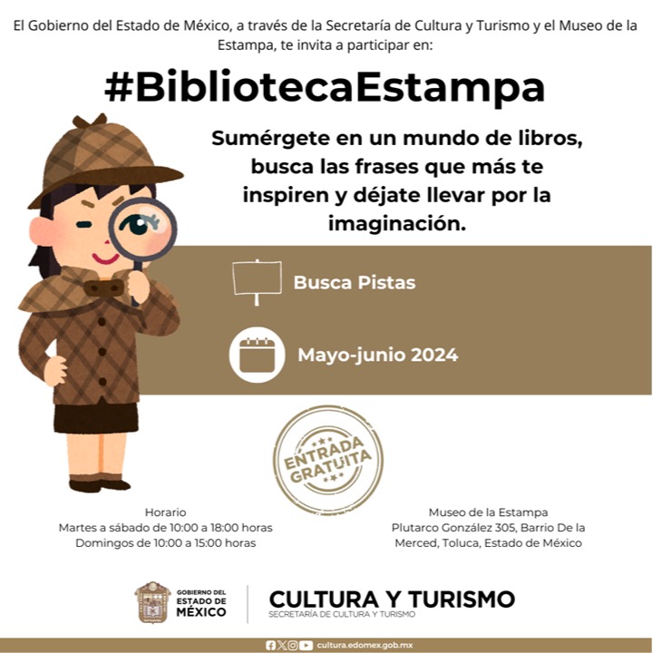 El Museo de la Estampa te invita a participar en la #BibliotecaEstampa 📚, ven y sumérgete en un mundo de libros, donde deberás dejar volar tu imaginación. ¡Te esperamos! 🔍 📅 Mayo a junio de 2024 🎟️ #EntradaGratuita