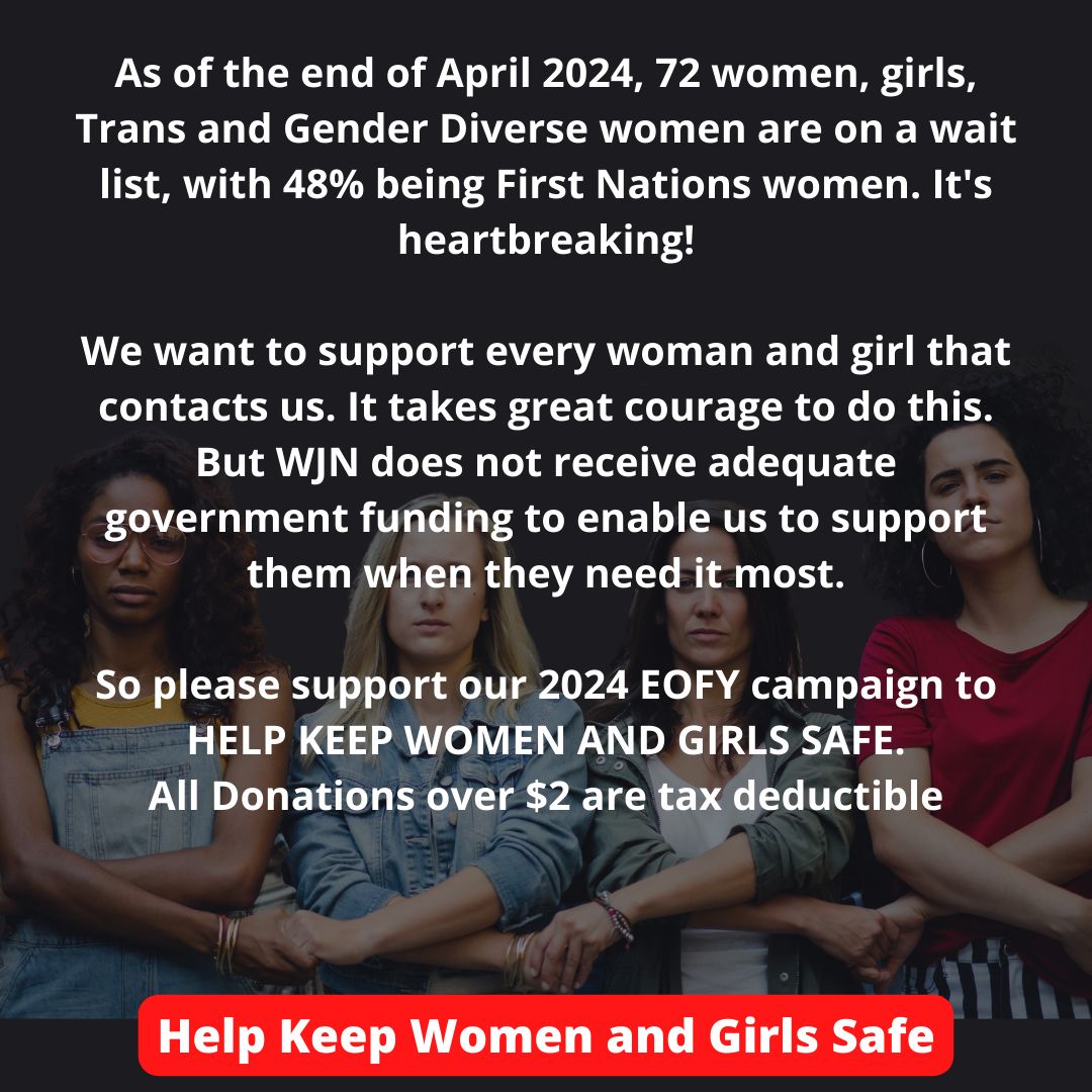 So please support our 2024 EOFY campaign to HELP KEEP WOMEN AND GIRLS SAFE.
All Donations over $2 are tax deductible 
Please donate here: buff.ly/3UpfqyU 

#Safety #eofy #WomenSupportingWomen #womenempoweringwomen #endviolenceagainstwomen #donate #charity #mentoring