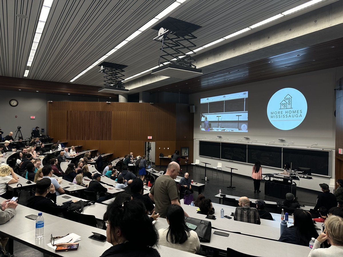 Here at the University of Toronto’s Mississauga campus, where mayoral candidates Alvin Tedjo and Dipika Damerla are here for a housing debate, hosted by More Homes Mississauga, a local community group. Carolyn Parrish was expected to attend the debate backed out last minute.