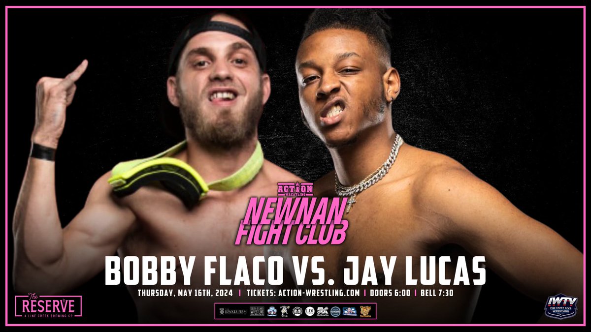 MATCH ANNOUNCEMENT This Thursday night at NEWNAN FIGHT CLUB, Bobby Flaco looks to continue his winning streak as he takes on Jay Lucas! Join us at Line Creek Brewing The Reserve in Newnan this Thurs at 730pm!