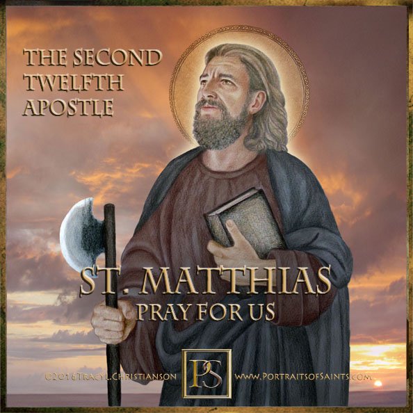 Happy Feast Day St. Matthias, pray for us!  The patron of alcoholism, carpenters, smallpox, tailors, and Gary, Indiana.   It is he who took the place of Judas among the twelve.  bit.ly/2KITUSn