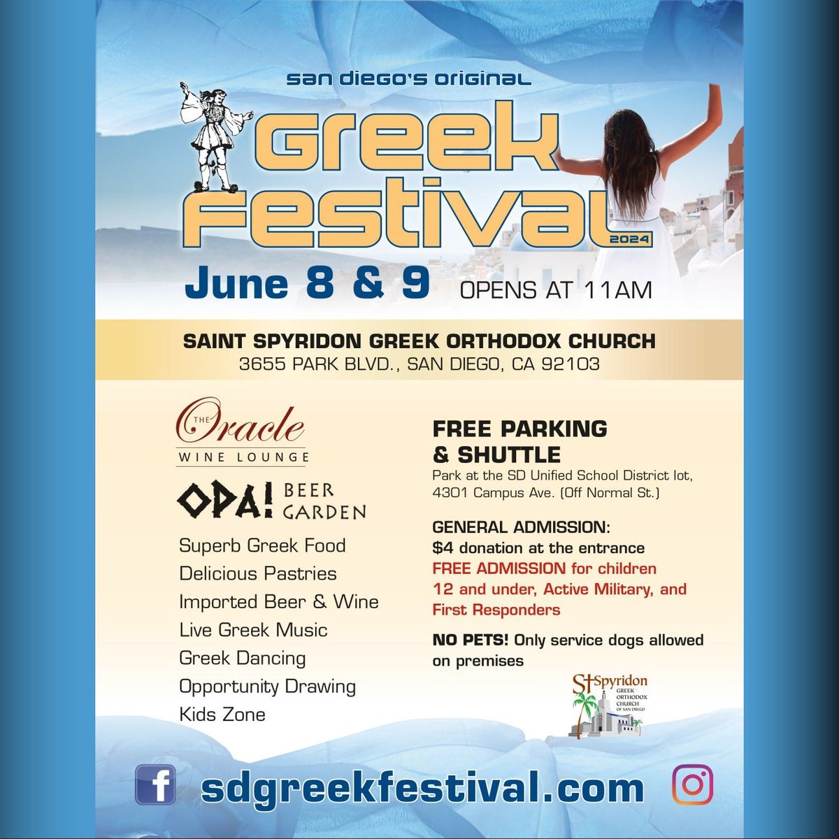 MyGreekFestival's tweet photo. San Diego Greek Festival June 8-9! at Saint Spyridon Church, 3655 Park Blvd, San Diego. https://t.co/vK1oryWatd - Live Greek music and dancing! Greek food and pastries! #sandiegogreekfestival #sandiegogreekfest #sdgreekfestival #sdgreekfest #sandiego #greekfestival #greekfest https://t.co/tnvusRdlRs