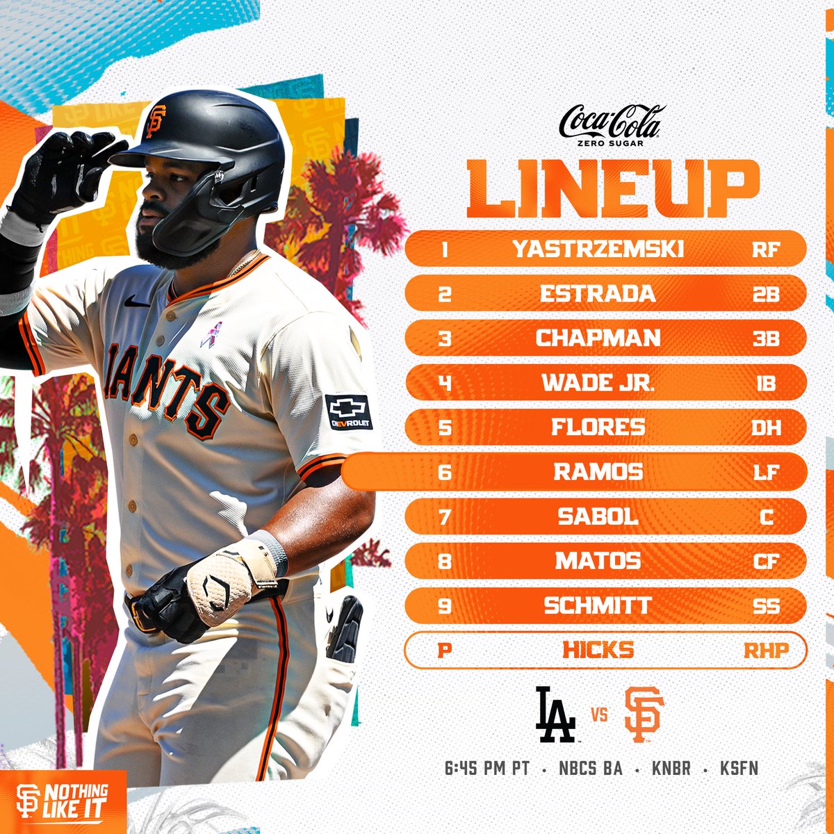 Bad guys are in town 📍: @OracleParkSF ⏰: 6:45 p.m. PT 📺: @NBCSGiants 📱: atmlb.com/3nLdl3F 📻: @KNBR | KSFN #SFGiants | @CocaCola