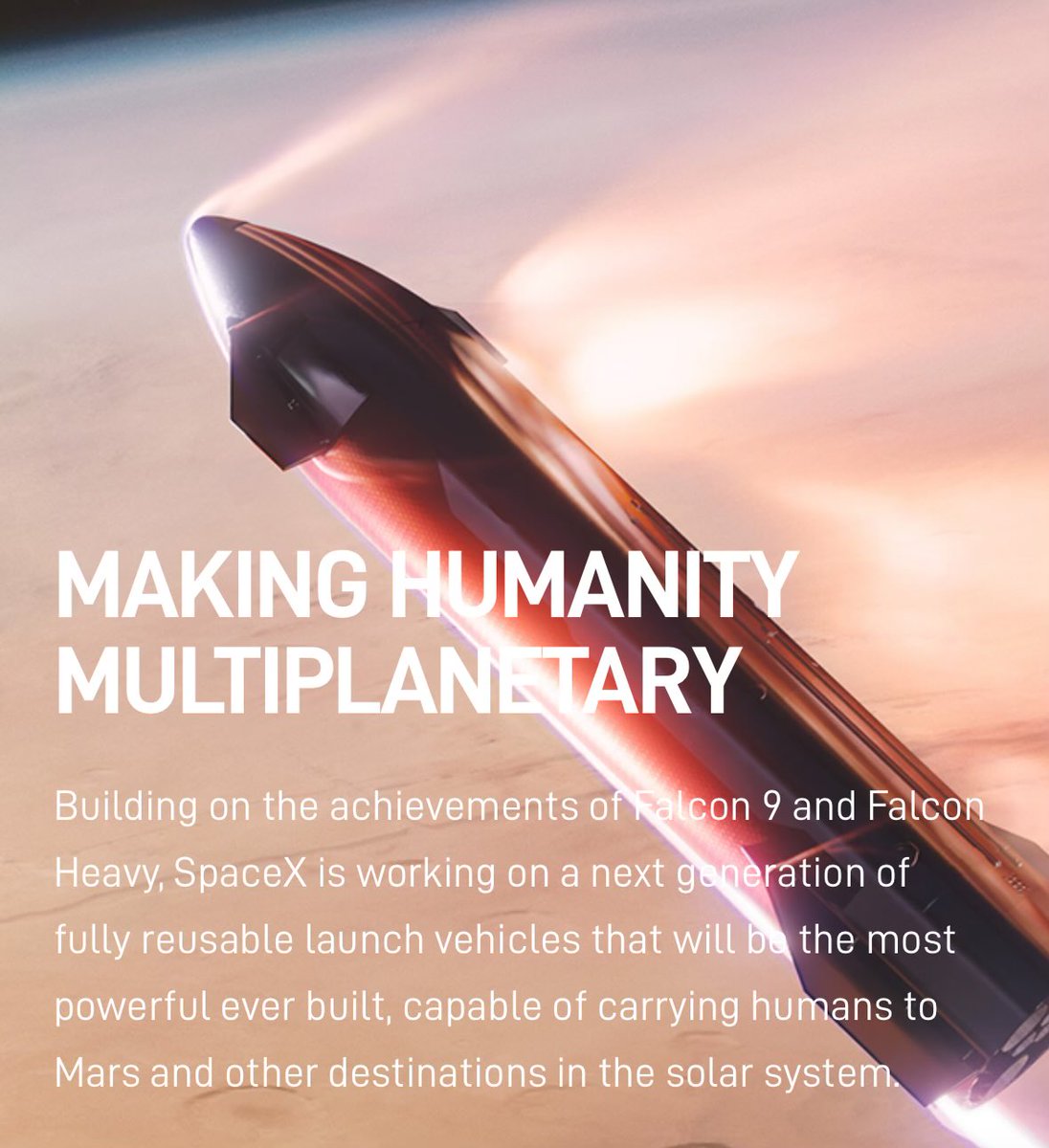 itsampson's tweet photo. @elonmusk shifting the SpaceX mission statement from “Making Humanity Interplanetary” to AI driven? 

That’s smart! https://t.co/AAmlTb8MpQ